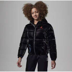 Nike Kids Air Jordan Boxy Fit Puffer Jacket Shiny XL EUC